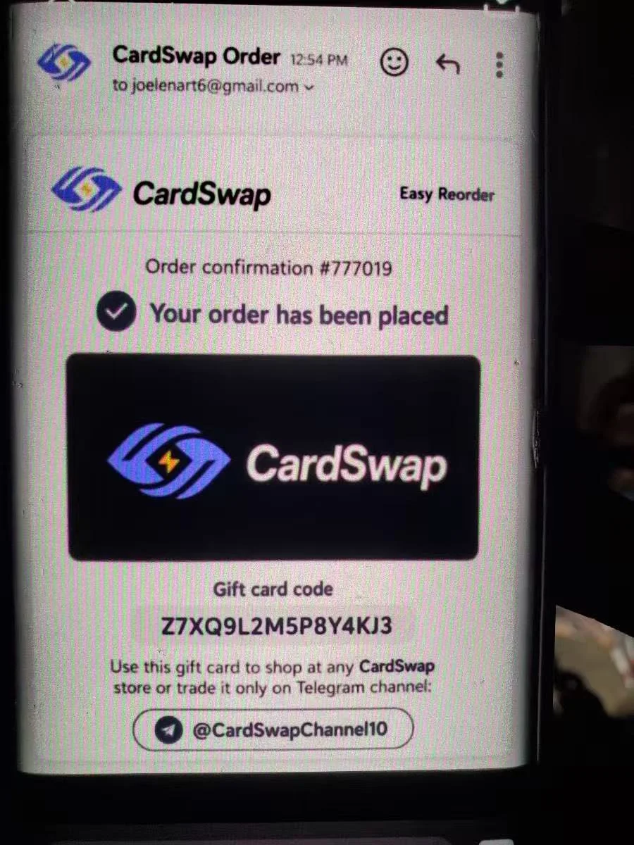 A CardSwap gift card — a free-marketing scam that no store or app will honor